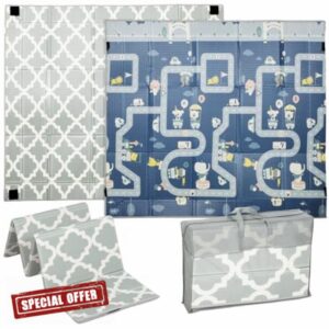 AIYAPLAY Foldable Baby Play Mat Double-Sided