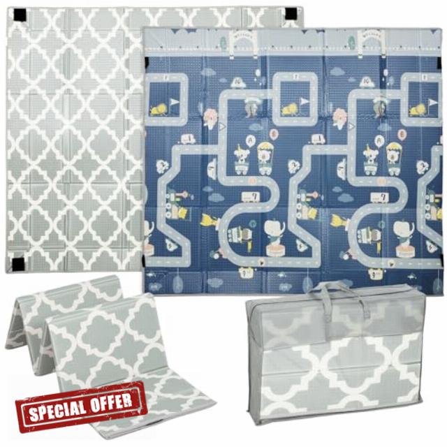 AIYAPLAY Foldable Baby Play Mat Double-Sided