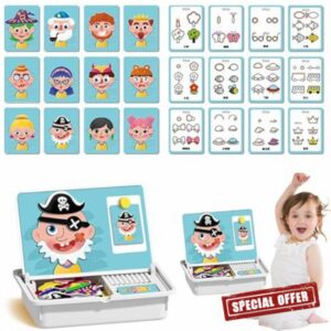 Magnetic Puzzles Face Dress Up Travel Game Double Side Preschool Educational Learning Toy for Kids