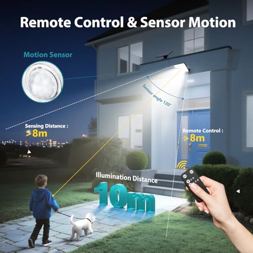 IP65 Waterproof Solar Powered Pir Flood Light for Shed Porch Yard Garage
