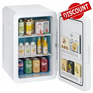 Mini Fridge 22 Liter/30 Cans Cooler and Warmer Portable Mini Fridge for Bedroom with Adjustable Shelves