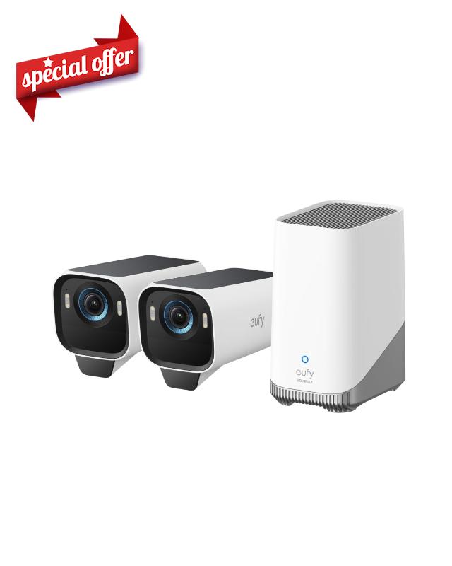 eufy Security eufyCam S3 Pro 2-Cam Kit Solar Security Camera Outdoor Wireless with Solar Panel