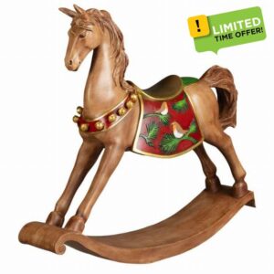 New Festive Folklore Traditional Wooden Rocking Horse 60cm