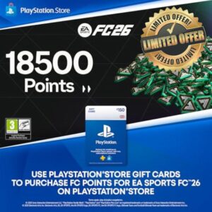 PlayStation Store Gift Card for FC 26 Ultimate Team - 18500 FC Points - PS4/PS5 Download Code - UK Accou