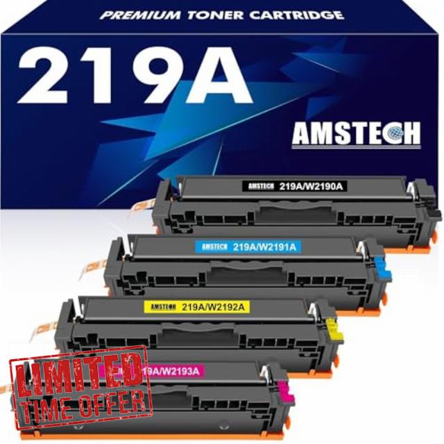 219A 219X W2190A 3302FDW Toner: Compatible for HP 219A 219X for Color LaserJet Pro MFP 3302FDW 3302SDW 3302FDN 3302FDNG 3302FDWG 3302SDWG 3202DN 3202DW Black Cyan Yellow Magenta 4-Pack No Chip