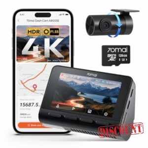 70mai A800SE Dash Cam Car Front Rear 4K UHD+1080P with GPS WiFi