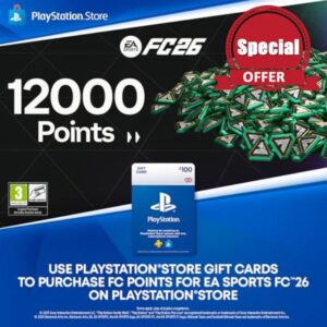 PlayStation Store Gift Card for FC 26 Ultimate Team - 12000 FC Points - PS4/PS5 Download Code - UK Accou