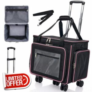 Amythe Rolling Teacher Tote Bag with 17.3" Laptop Compartment