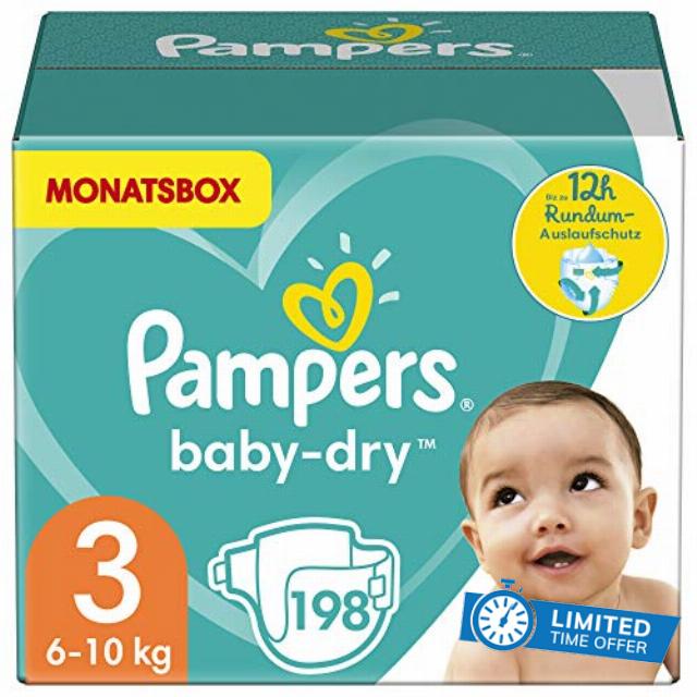 Pampers - Pampers Dry Diapers (Size 3) for 6-10 kg Babies - 198 Pieces