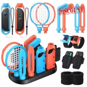 FASTSNAIL Sports Game Accessories Bundle Compatible with Nintendo Switch & for Joycon 2