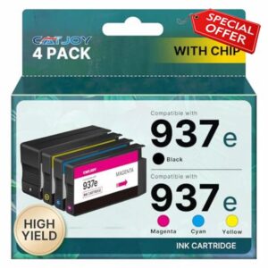 CATJOY 937 Ink Cartridges XL 937e for HP 937 Ink Cartridges Multipack 937XL Compatible for HP Officejet Pro 9720 9730 9120b 9110b 9720b 9130b 9117b (Black