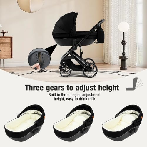 Travel Stroller with Adjustable Height Push Handle
