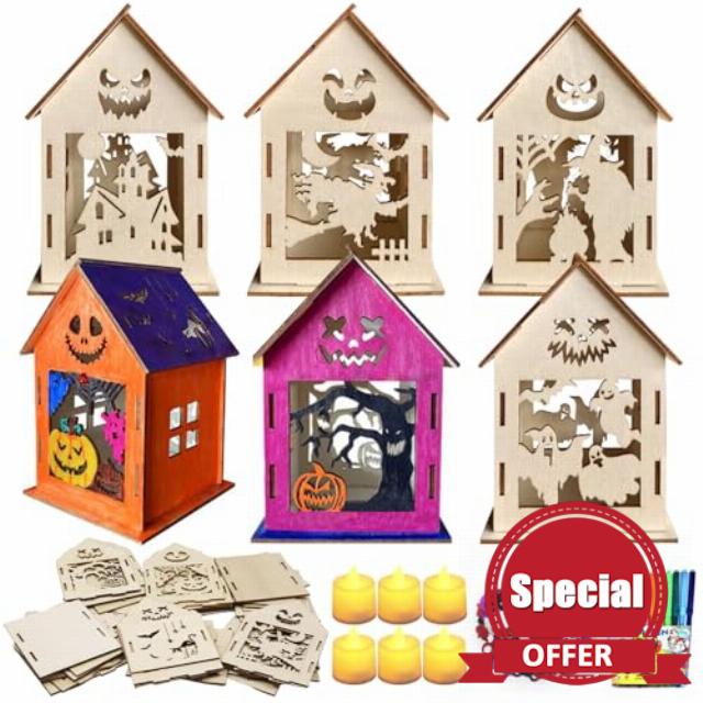 Pack of 6 Halloween Lanterns Craft Set