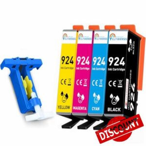 Clywenss 924 Ink Cartridges Compatible with HP 924 for OfficeJet Pro 8122e 8120e 8120 8132e 8124e 8125e 8130e 8134e 8135e 8138e 8139e 8122 8123 8125 8128 8130 8132 8133 8134 8135 (No Chip