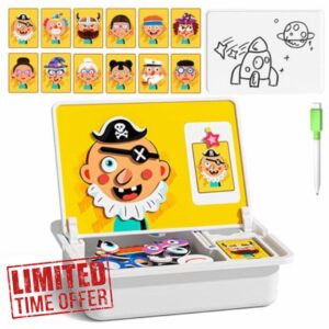 Magnetic Puzzles Face Dress Up Travel Game Double Side Preschool Educational Learning Toy for Kids