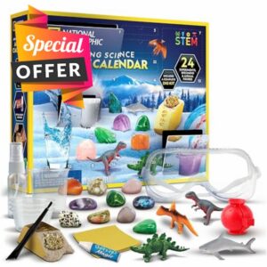 NATIONAL GEOGRAPHIC 2025 Science Kit & Rock Collection Advent Calendar – Science Christmas Countdown Calendar with 24 Days of Science Experiments