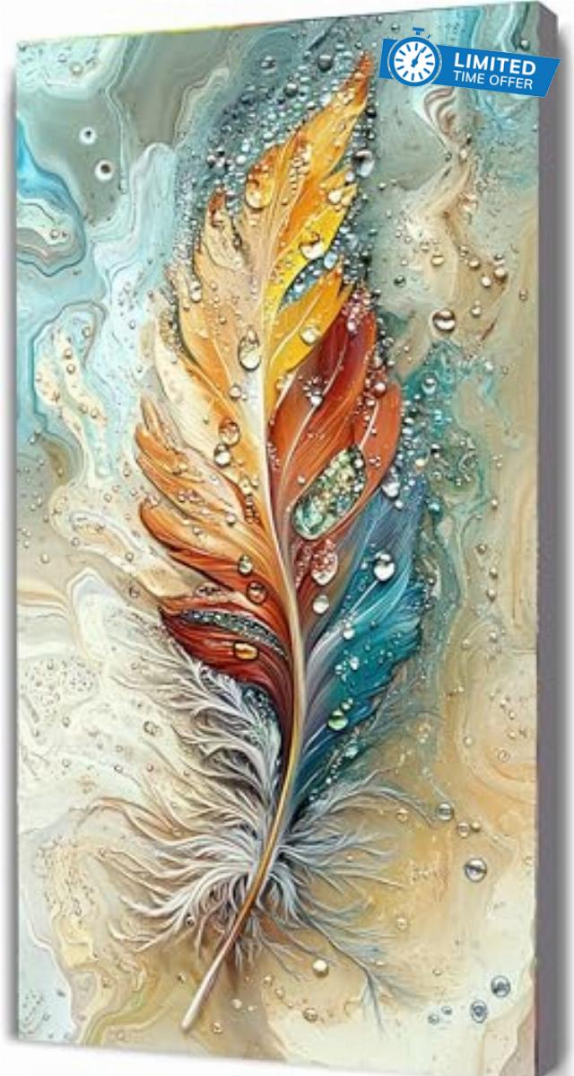 Paint by Numbers Kits Abstract 50x150cm Large Paint by Numbers for Adults or Beginner Feather