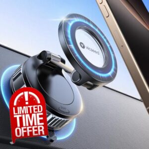 VICSEED for Magsafe Car Mount Vacuum Magnetic Phone Holder [55+KG Ultra-Strong Suction] Mobile Phone Holder for Car Accessories [360° Adjustable & Fold] for iPhone17 Pro Max 16 15 14 13 12 & Samsung