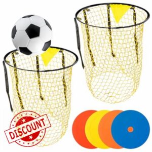 GwaOery Football Target Goal Net Top Bins Football Targets With Adjustable Strap Training Equipment Training Discs Outdoor Shooting Practice Improving Soccer Skill Shooting Accuracy
