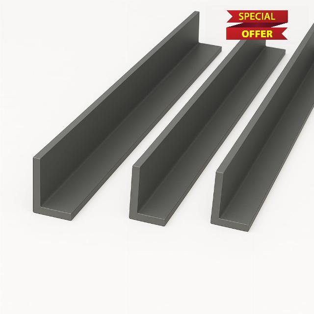 3 x Anthracite Grey 1 Metre UPVC Plastic Rigid Angle 50 x 25mm Corner Cover Trim 90 Degree