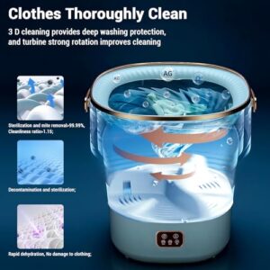 Mini Washing Machine with 2 Cleaning Modes & Touchscreen One-Button Operation