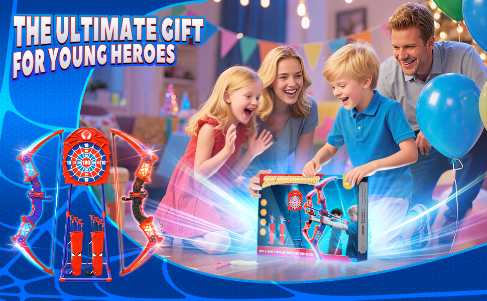 Text reads 'THE ULTIMATE GIFT'. Marketing banner showing colorful scenes with blue balloons and festive atmosphere.