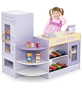 Maxmass Wooden Kids Toy Kitchen, Toddler Play Kitchens with Light, Sound, Microwave, Sink, Faucet...