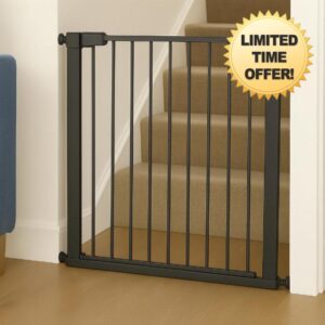 For Your Little One Pressure Fit Safety Stair Gate – No Screws Needed | One-Hand Opening | Secure Baby & Pet Gate for Stairs