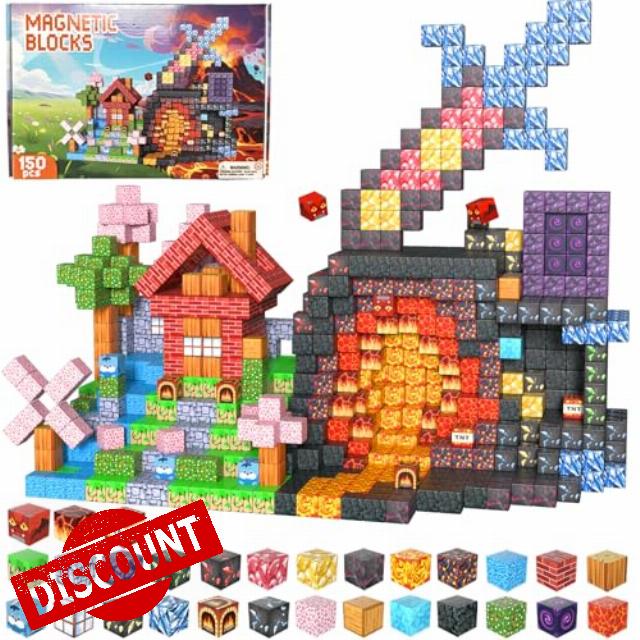 EMANNON Magnetic Blocks - 150 PCS Magnetic Building Blocks