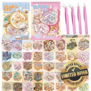 40 Sets New DIY 3D House Stickers Kit with 4 Tweezers Non-Toxic & Safe 3D Miniature Scene Therapy for Kids and Adults