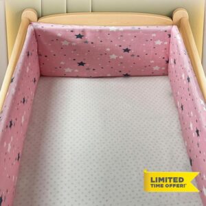 RZYW Headboard Padded Adjustable Baby Cot Bumper Set Breathable Crib Bed Liner Bumper Cot Padding for Sides Padded Side Protectors