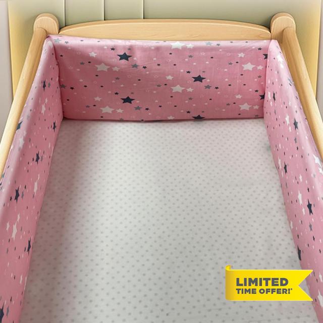 RZYW Headboard Padded Adjustable Baby Cot Bumper Set Breathable Crib Bed Liner Bumper Cot Padding for Sides Padded Side Protectors