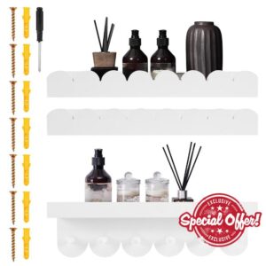 Kuanght 3 Pcs Floating Nursery Book Shelves with Hooks