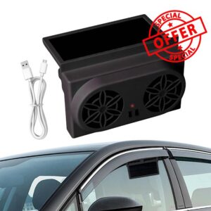 Solar Powered Car Fan | Cooling Car Ventilator Vehicle Exhaust Fan - Electric Cooling Rechargeable Ventilator for Travel Outdoor RV Driving