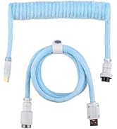 EPOMAKER MIX Type C Coiled Cable 1.8m, Type-C To USB A, TPU Mechanical Keyboard Cable with Detach...
