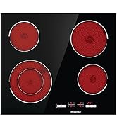 Hisense HDUKC60B 60cm Electric Cooker with Ceramic Hob-Black, A Rated Double Oven 50L/80L [Energy...