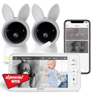 ARENTI 2K Wifi Baby Monitor with Two Cameras and Night Light