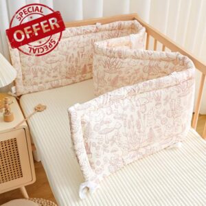 All Round Breathable Crib Bed Liner Bumper with Padded Side Protectors
