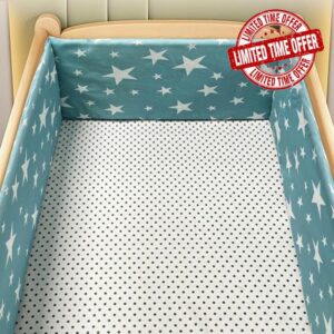 RZYW Headboard Padded Adjustable Baby Cot Bumper Set Breathable Crib Bed Liner Bumper Cot Padding for Sides Padded Side Protectors