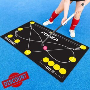 FORZA Individual Hockey Control Mat | 150 × 90 cm PVC Stick-handling & Drills Mat with Non-Slip Rubber Base | High-Visibility Drill Zones for Solo Training