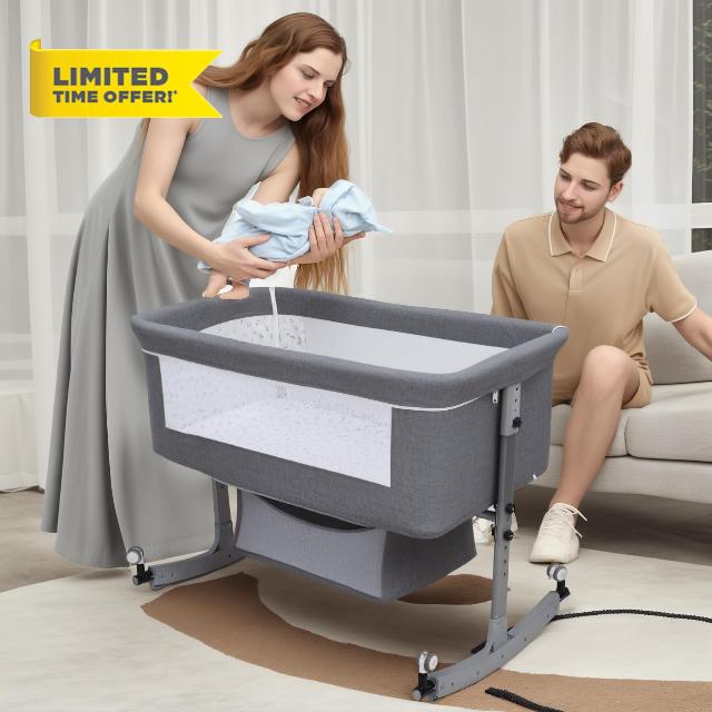 Tneukoom Bedside crib 3 in 1 Baby Crib