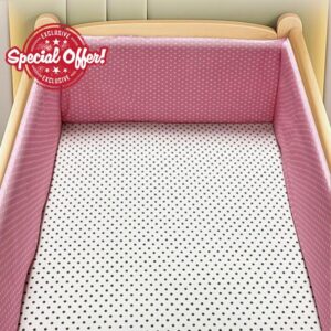 PTKG Cot Side Protectors Breathable Mesh Cot Liner Bed Rail for Toddlers Toddler Bed Guard Bed Guard for Toddler Bed Breathable Crib Cot Liner Padded Side Protectors