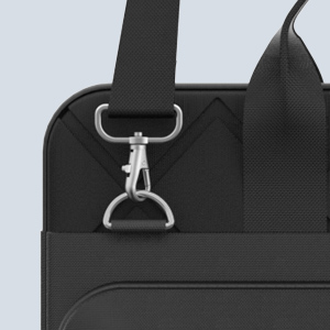 Text reads 'Image 7'. Close-up of black structured bag handle with padded grip, showing textured fabric construction.