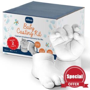 Niimo® 3D Baby Casting Kit - Skin-Safe & Non-Toxic Baby Hand and Foot Casting Kit with Paints