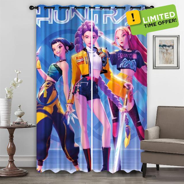 Nahida K Pop Demon Hunters Blackout Curtain for Kid Bedroom Deco