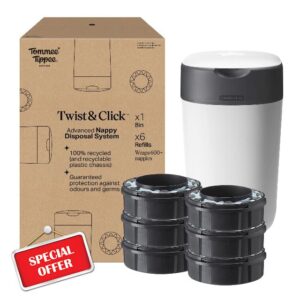 Tommee Tippee Twist and Click Nappy Bin Starter Set