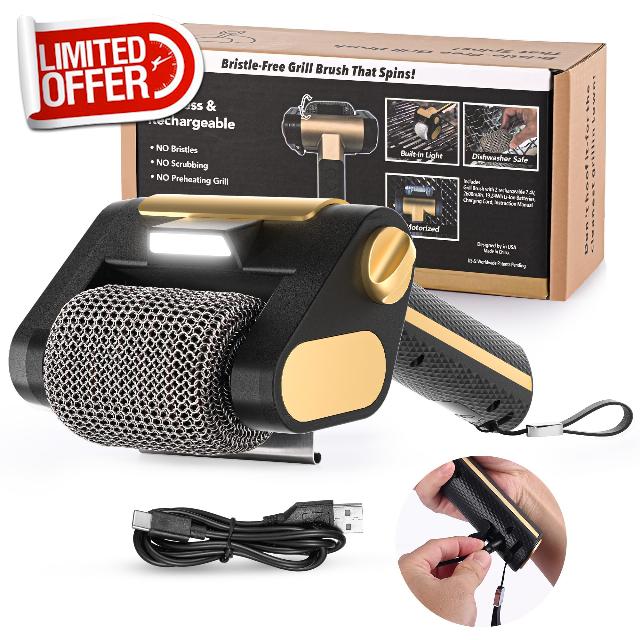 Electric Grill Brush with LED Light
