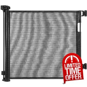 GREENSAPPIRE Retractable Baby Gate 140cm Wide x 86cm Tall