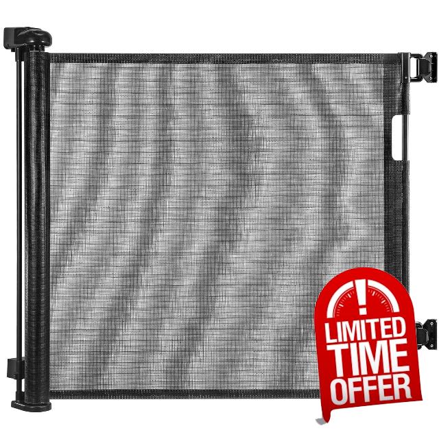 GREENSAPPIRE Retractable Baby Gate 140cm Wide x 86cm Tall