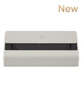 Compact rectangular electronic device in light gray color with minimalist design, labeled as 'New'.